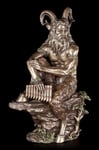 Pan Figure Large - Sitting On Stone With Pan Flute - Satyr Statue Veronese