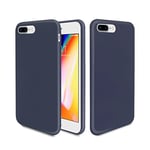 Mutural iPhone 8 Plus Case, Liquid Silicone Gel Rubber for iPhone7/iPhone8 plus, iPhone cover with attractive rhombus cell (iPhone7/8 Plus, Navy)