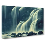 Miraculous Waterfall Canvas Wall Art Print Ready to Hang, Framed Picture for Living Room Bedroom Home Office Décor, 30x20 Inch (76x50 cm)