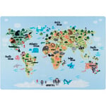 Tapis de jeu antidérapant pour fille et garçon World 200x140 CM - Bleu