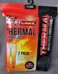 Pack of 2 Heat Saver Men's Thermal Long Johns Black Size XL