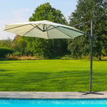 Skylantern - Parasol Deporte Octogonale Ø300cm de Plage - Parasol Déporté 3x3 m Beige Aluminium - Parasol Plage, Balcon, pour Patio