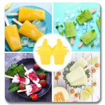 (Yellow)Ice Cream Mold Silicone Practical Portable DIY Ice Pop Maker With 50 UK