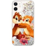 ERT GROUP Coque de téléphone Portable pour Apple Iphone 12 Mini Original et sous Licence Officielle Disney Motif Chip & Dale 003, avec Effet de débordement de Paillettes