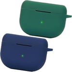 Coque en Silicone Pour Jabra Elite 10 Prend en Charge la Charge sans Fil Etui de Protection Antichoc 2X Blue Green