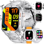 LIGE Montre Connectée Homme avec Appel Bluetooth, 1,96" Militaire Sport Smartwatch 100+ Sport/Fréquence Cardiaque/Sommeil/SpO2, 400mAh IP68 Étanche Android iOS