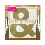 Mr & Mrs Gold Glitter Garland / Bunting - Wedding Decoration - NEW- FREE POSTAGE