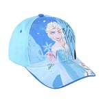 Casquette pour Enfant La Reine des Neiges - Bleue - 2 à 8 Ans - Coton et Polyester - Casquette pour Enfants Motif Anna, Elsa et Olaf - Scratch Réglable - Produit Original Conçu en Espagne