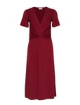 By Malene Birger Pricilla Knälång Klänning Röd [Color: CABERNET ][Sex: Women ][Sizes: XXS,XS,S,M ]