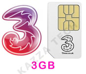 THREE PAYG SIM CARD WITH 3GB DATA PRE-LOADED For MIFI Dongle Tablet 4G 5G 3G