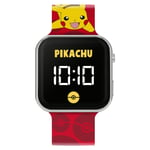 Accutime Pokémon Pikachu LED Red Strap Kids Watch POK4405