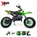 49cc Mini Dirt Motorbike Motocross Champion Scrambler GREEN Petrol Off Road