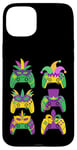 Coque pour iPhone 15 Plus Mardi Gras Manette de Jeu Vidéo Jester Chapeau Gamers Enfants