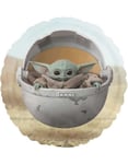 Rund Folieballong 43 cm - Baby Yoda