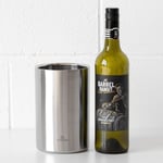 Viners Silver Wine Cooler Brushed Steel Double Walled Wall Bottle Holder Bucket