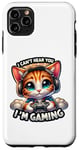 Coque pour iPhone 11 Pro Max Chat gamer rétro avec casque : Can't Hear You, I'm Gaming!