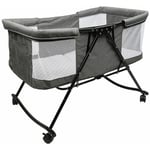 1069255cm Berceau Bébé Pliable Lit Bébé Portable de Voyage avec Ciel Moustiquaire et Sac de Transport de 0-6 Mois 10KG Gris