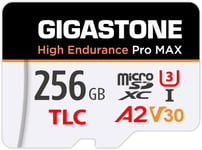 [Récupération de données Gratuite de 5 Ans] Carte Micro SD GIGASTONE 256 Go, Haute Endurance série Pro Max, Vitesse jusqu'à 160 Mo/s, Compatible avec REDTIGER Rove VIOFO VANTRUE PRUVEEO Dash.[G764]