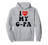 I Love (Heart) My G-Pa Grandpa Kids Granddaughter Grandson Pullover Hoodie