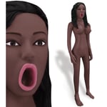 Dania open-mouthed black blow-up sex doll- inflatable woman