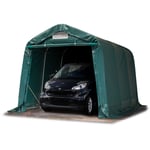 Intent24 - Tente-garage carport 2,4 x 3,6 m d'élevage abri agricole tente de stockage bâche pvc 800 n armature solide vert fonce