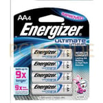 Energizer Ultimate Lithium AA Battery - 4-Pack (L91SBP-4)