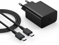 Chargeur Usb C 45w, Chargeur Pour Samsung Charge Rapide Et 2m Câble Pr Compatible Avec Samsung Galaxy S24/S23/S22/S21/S20 Ultra/Plus/S24+/Note 20/10/9/A55/C55/A71, Type C Mural Alimentation [X160]