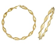 James Moore TH ER208 9CT YEL GOLD 60MM DC HOOP EARRINGS Jewellery