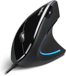 Perixx PERIMICE-513 Wired Ergonomic Vertical Mouse - 1000/1600 DPI - Right - RSI