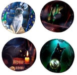 Lisa Parker Magic Cats Coaster Set Witches Black Cat Magic Spells Gifts