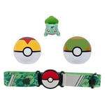 PKW - Clip 'N' Go Poke Ball Belt Set (Bulbasaur #1 with Level Ball, Nest Ball and Bulbasaur Themed Belt) W16