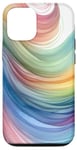 Coque pour iPhone 12/12 Pro Aquarelle minimaliste abstrait pastel coloré arc-en-ciel vague