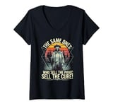 Womens The Same Ones Who Sell The Panic Sell The Cure Plague Doctor V-Neck T-Shirt