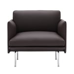 Muuto - Outline Studio Chair / Polished Aluminium Base Easy Leather Root - Fåtöljer - Metall/Trä/Textilmaterial/Skum