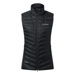 Berghaus Women's Tephra Stretch Reflect 2.0 Down Vest Jacket | Flattering Stretch Fit | Lightweight | Packable | Puffer Jacket, Black, 18