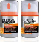 L'OREAL MEN EXPERT HYDRA ENERGETIC - Crème Hydratant Anti-Fatigue Longue Durée - 50ml (Lot de 2)