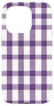 iPhone 15 Pro Purple White Checkered Plaid Flannel Gingham Pattern Checker Case