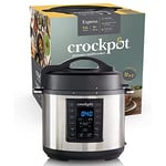 Crock-Pot Multi-Cuiseur Express, Mijoteuse, Cuiseur Vapeur et Sauté Programmables 12 en 1 | 5.6 L (6 personnes) | Acier Inoxydable