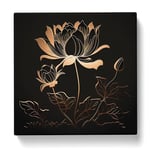 Lotus Flower Silhouette No.1 Canvas Print for Living Room Bedroom Home Office Décor, Wall Art Picture Ready to Hang, 20x20 Inch (50x50 cm)