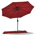 vounot Parasol de Jardin Parasol Inclinable 270cm Toile Protection UV pour Balcon Patio Terrasse Exterieur Rouge