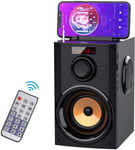 Portable Bluetooth Speaker with Subwoofer Rich Bass Wireless Stereo Outdoor/Indoor Party Speakers Support Remote Control FM Radio TF Card LCD Display for Home Party Smartphone Computer PC