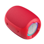 Haut-Parleur Bluetooth sans Fil 20W Caisson de Basses Portable HiFi Basse Lourde Radio FM Carte TF IPX6 étanche, Rouge