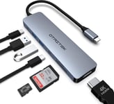 Hub Usb C 7 En 1,Adaptateur Usb C Macbook Pro/Air Ipad Pro Avec Sortie Hdmi 4K,Pd 100 W,2 Ports Usb-A 3.0,Lecteur De Carte Usb-C 3.0 Tf,Compatible Avec Ordinateur Portable,Surface Pro 8 Et