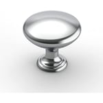 Ccykxa - Lot de 2 Bouton de Meuble Bouton Porte Cuisine Rond Boutons de Porte Alliage de Zinc Bouton Porte Placard Chromé Poli Bouton Porte Poignée