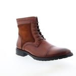 English Laundry York EL2476B Mens Brown Leather Lace Up Casual Dress Boots