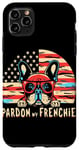 Coque pour iPhone 11 Pro Max Bouledogue français Pardon My Frenchie America Retro Sunset Dog