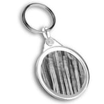 Keyring Circle - BW - Cardon Cactus Plant Flower Desert  #37542