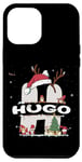 Coque pour iPhone 12 Pro Max Chemise de Noël Hugo avec nom Hugo pour Noël amusant