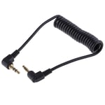 Male to Male Black Extension Right Angle Spring Audio Cable Line Aux Cord Wire