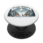 True Story Christmas Nativity Jesus Christian Men Women Kids PopSockets Adhesive PopGrip